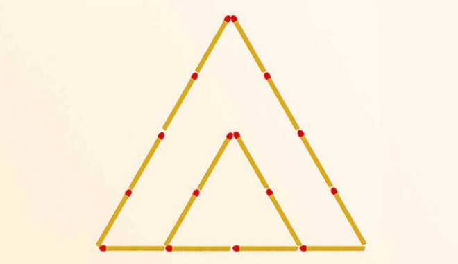 Teszteld a térlátásodat! Mozdíts el 2 gyufát, hogy 3 háromszöget kapj!
